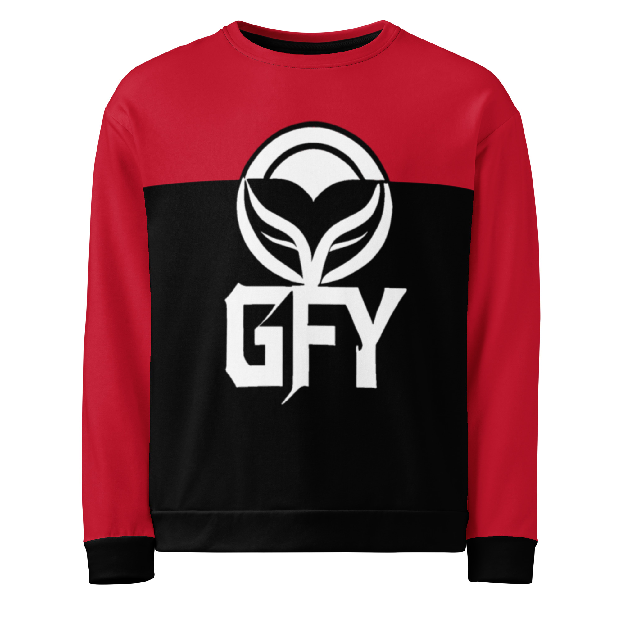 GFY Clothing: Design 02 – Unisex Sweatshirt – Black, Red & White