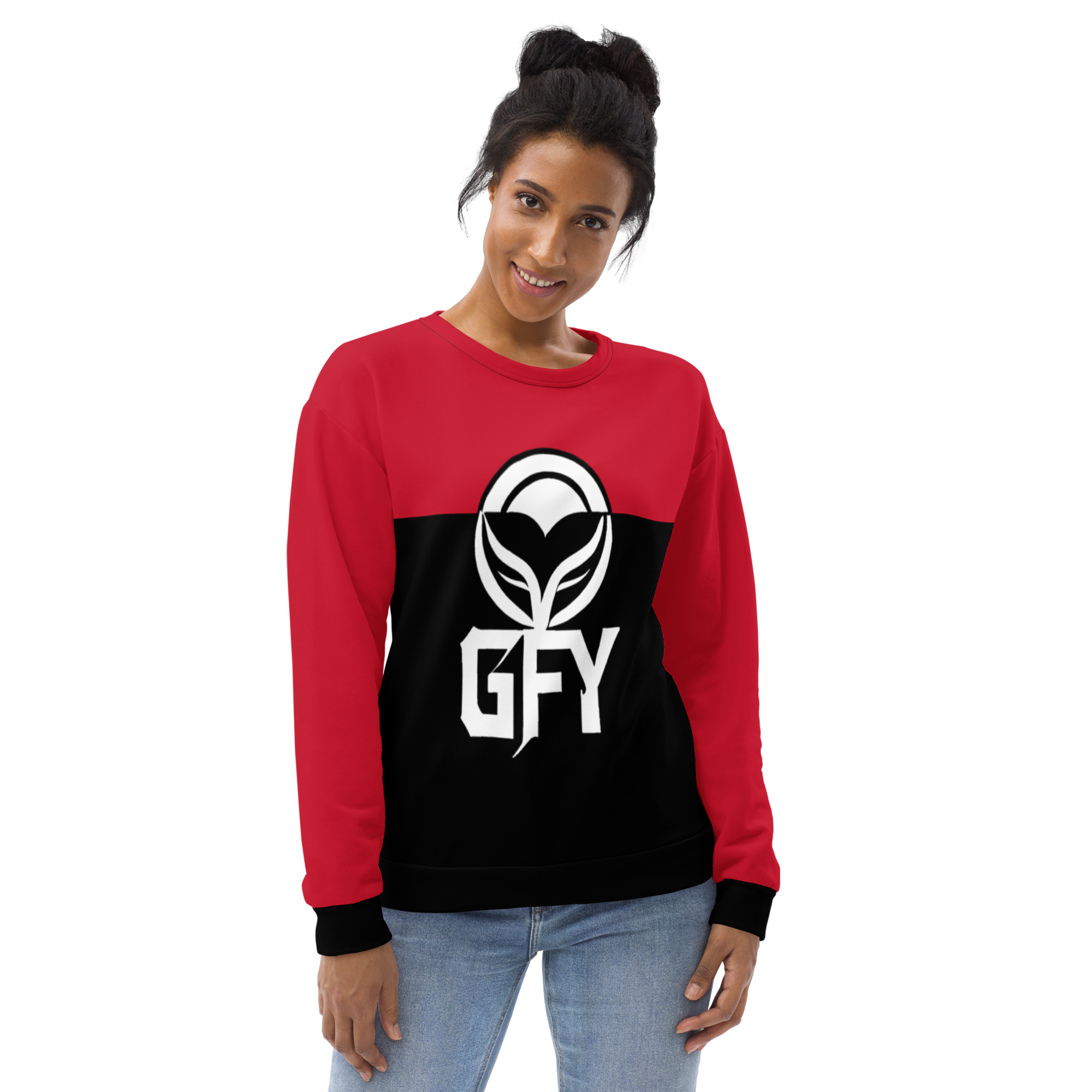 GFY Clothing: Design 02 – Unisex Sweatshirt – Black, Red & White - Image 3