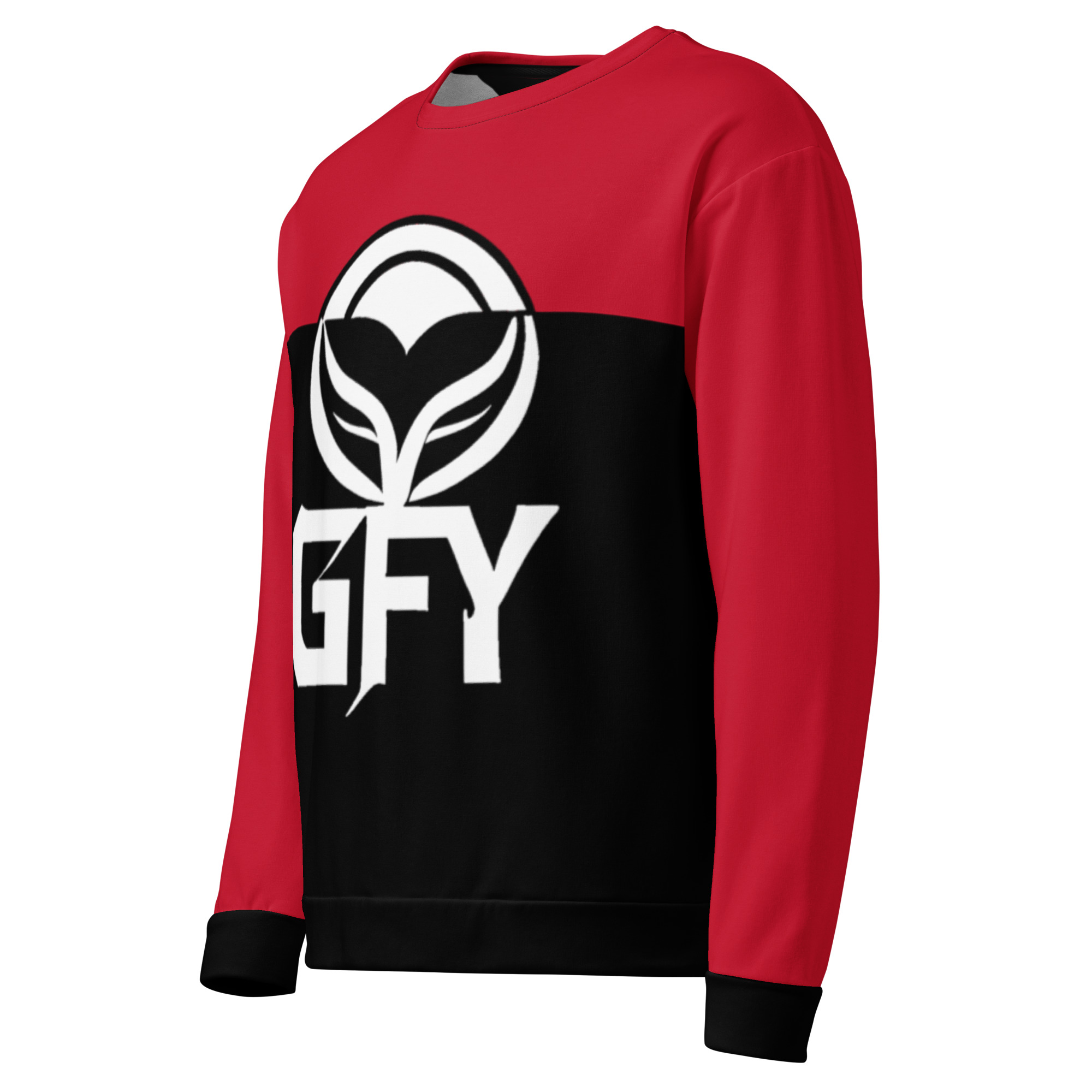GFY Clothing: Design 02 – Unisex Sweatshirt – Black, Red & White - Image 8